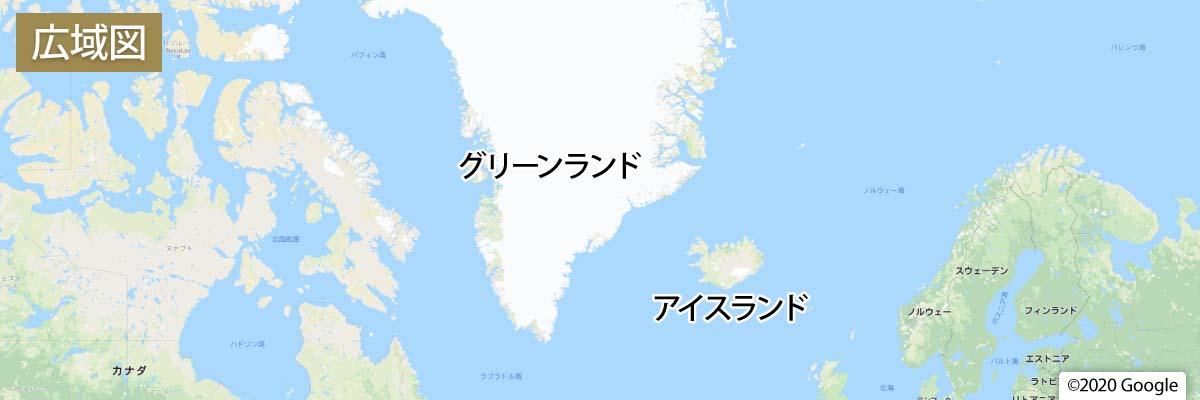 アイスランド・グリーンランド地図